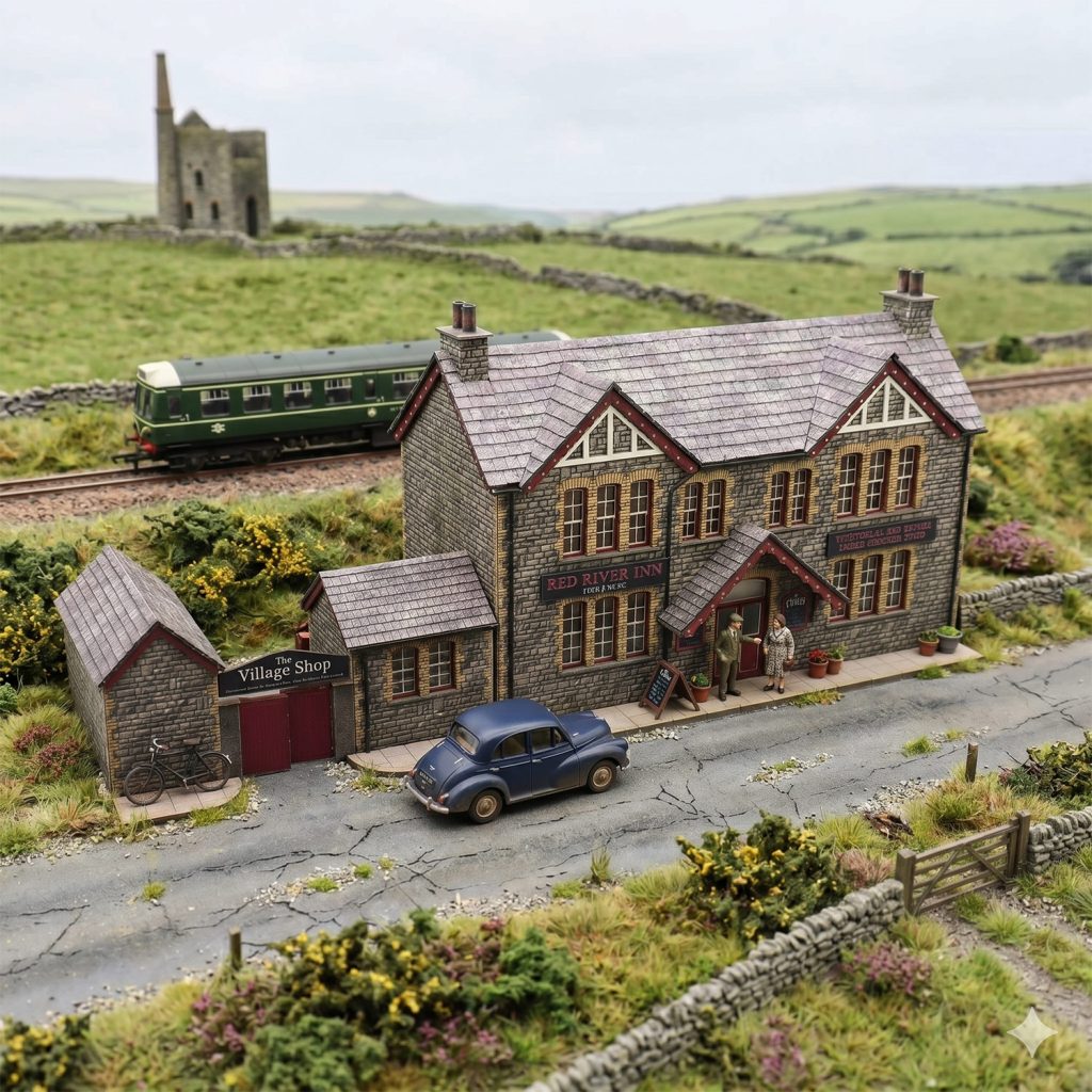 A rural pub scene can really bring a layout to life.